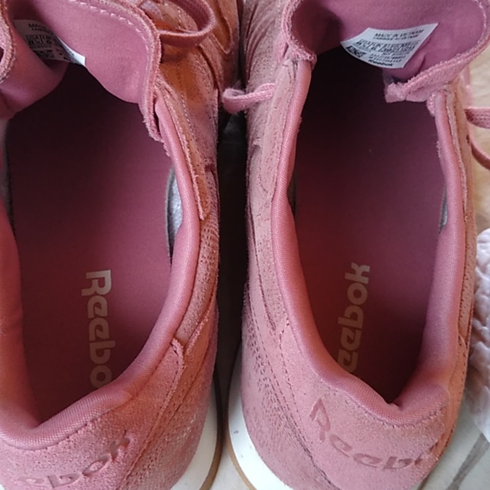 💗Reebok Clean Exotics Leather Classic Trainers Shoes. Women's 8.5 Sandy Rose - Picture 5 of 14